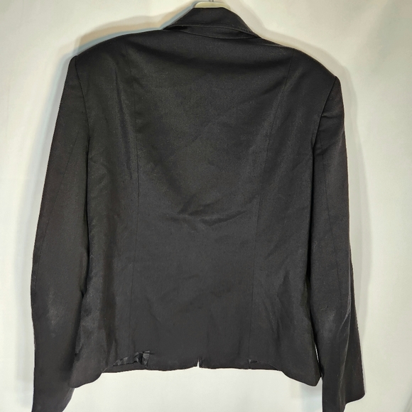 Liz Claiborne Black Full Zip Wool Blend Jacket with Pockets Size Medium - Picture 3 of 6